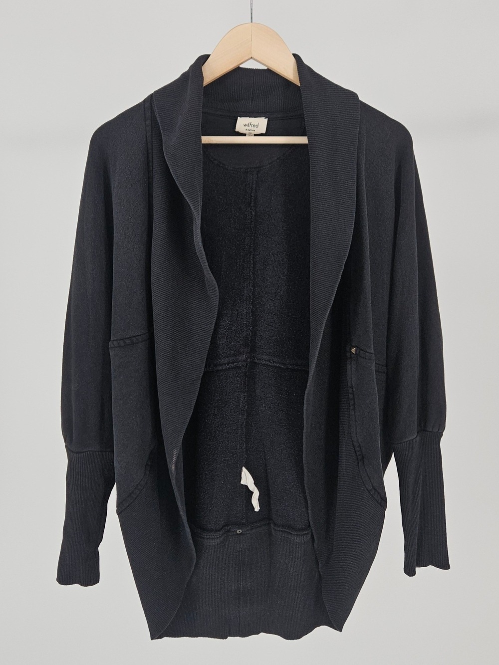 Aritzia Wilfred Black Open Front Cardigan Sweater Medium